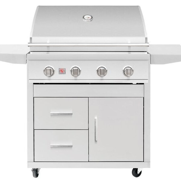 Summerset Sizzler 32-Inch 4-Burner Freestanding Gas Grill on Deluxe Cart