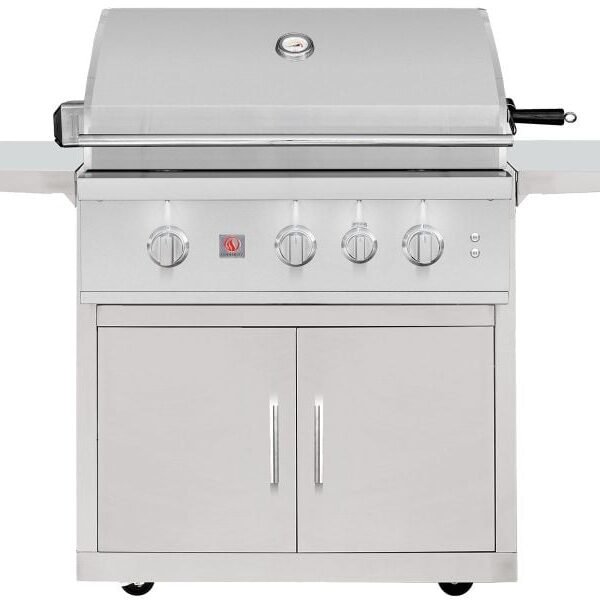 Summerset TRL Pro 32-Inch 3 Burner Freestanding Gas Grill With Rear Infrared Burner and Rotisserie Kit