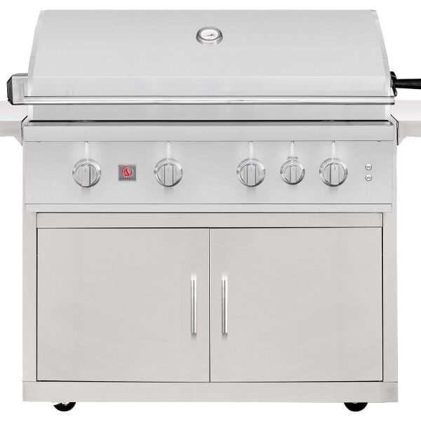 Summerset TRL Pro 40-Inch 4 Burner Freestanding Gas Grill With Rear Infrared Burner and Rotisserie Kit