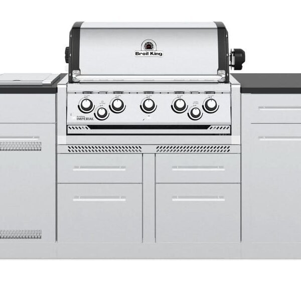 Broil King Imperial S 590i 5-Burner Gas Grill Island With Rotisserie & Side Burner