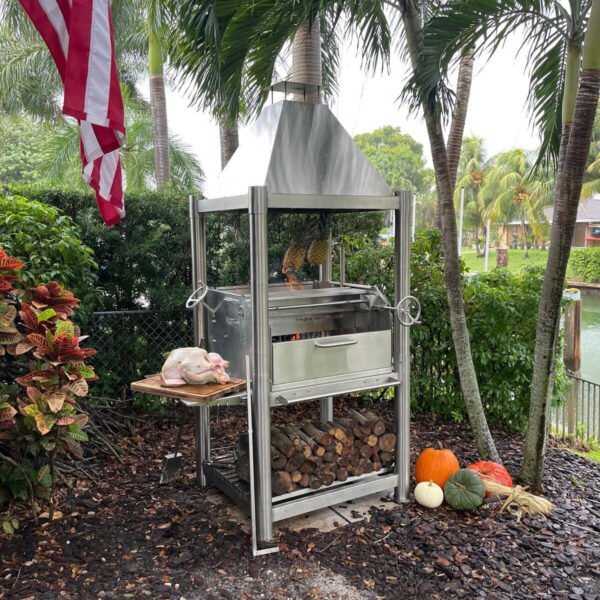 Tagwood BBQ Silver Bullet Argentine Wood Fire & Charcoal Grill - All Stainless Steel