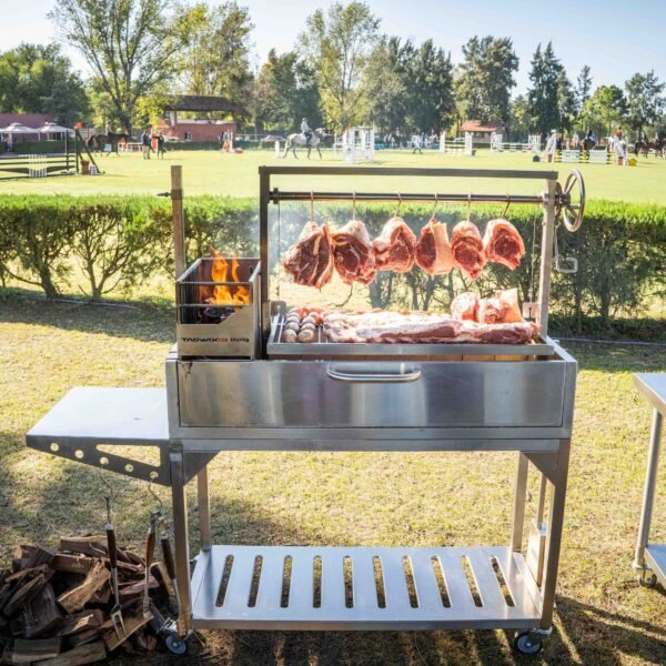 Tagwood BBQ Fully Assembled Argentine Santa Maria Wood Fire & Charcoal Grill - All Stainless Steel