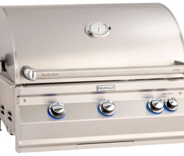 Fire Magic A540i Aurora 30" Built-In Grill with Analog Thermometer and Rotisserie Backburner, LP A540I-8EAP