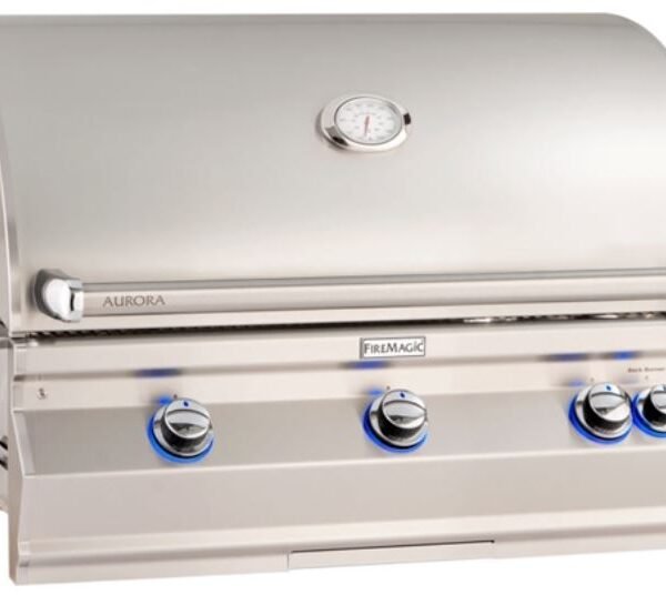 Fire Magic A790i Aurora 36" Built-In Grill with Analog Thermometer, Rotisserie Backburner and Infrared Burner, NG A790I-8LAN