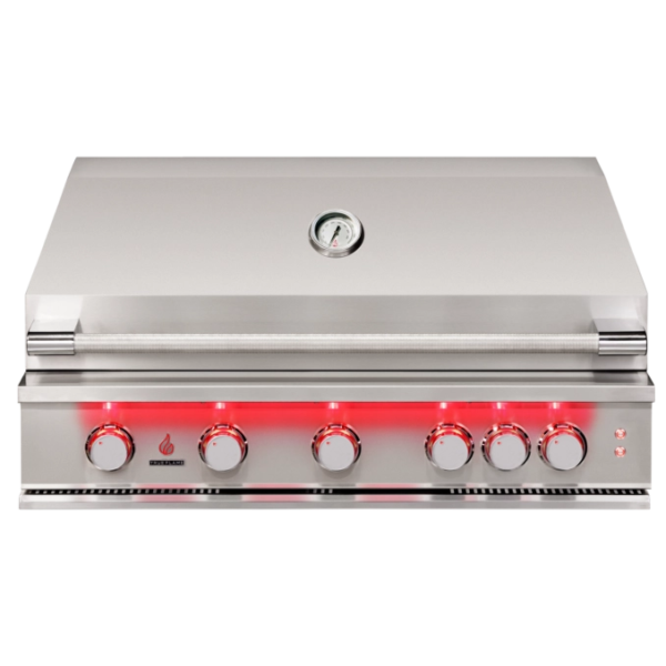 TrueFlame 40-Inch 5-Burner Built-In Grill with Rear Infrared Burner and Grill Lights