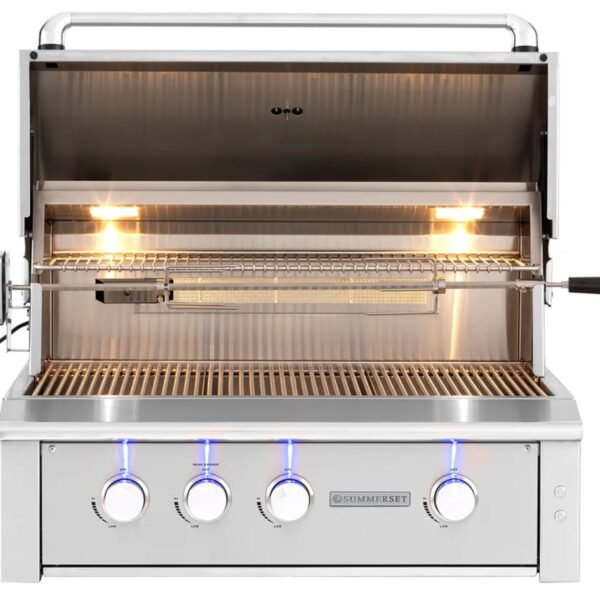 American Made Grills Alturi 36-Inch 3-Burner Built-in Gas Grill With Infrared Rear Burner & Rotisserie Kit