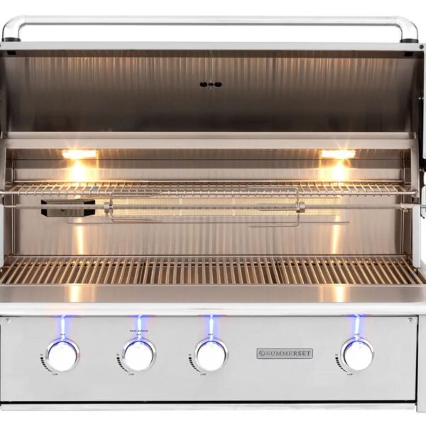American Made Grills Alturi 42-Inch 3-Burner Built-in  Gas Grill With Infrared Rear Burner & Rotisserie Kit