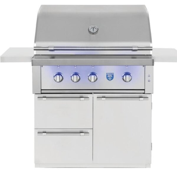 American Made Grills Estate 36-Inch 3 Burner Freestanding Gas Grill With Rear Infrared Burner & Rotisserie Kit
