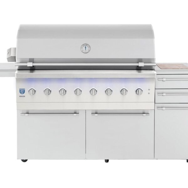 American Made Grills Encore 54-Inch Freestanding Hybrid Wood, Charcoal & Gas Grill With Infrared Sear Burner & Rotisserie Kit