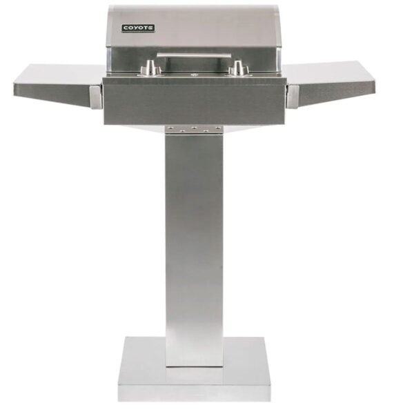 coyote 18-inch built-in / portable 1300 watt electric grill on patio post