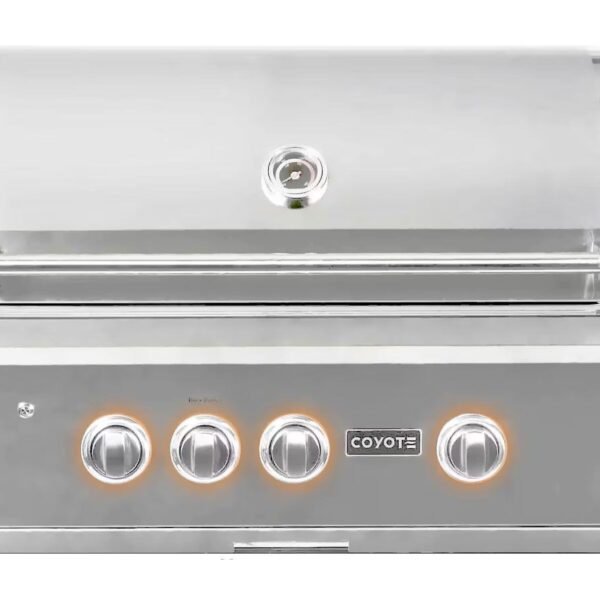 coyote s-series 30-inch 3-burner built-in gas grill with rapidsear infrared burner & rotisserie
