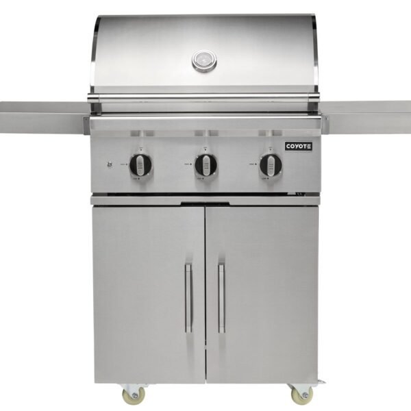 coyote c-series 30-inch 3-burner gas grill on cart