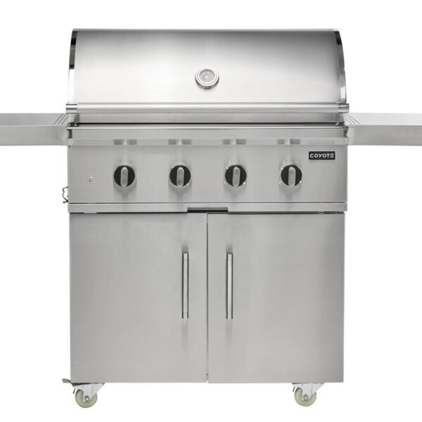 coyote cl-series 36-inch 4-burner freestanding gas grill on cart