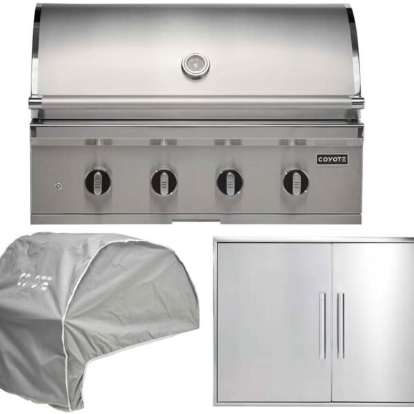 coyote 3-piece cl-series 36-inch 4-burner gas grill outdoor kitchen package