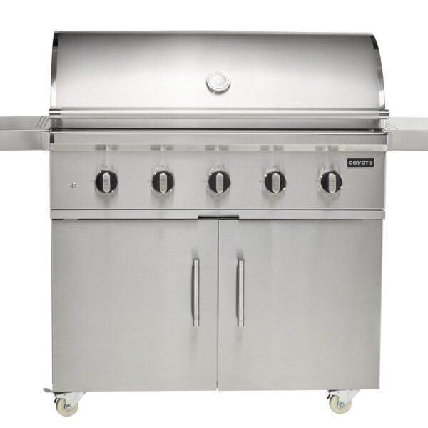 coyote cl-series 42-inch 5-burner freestanding gas grill on cart
