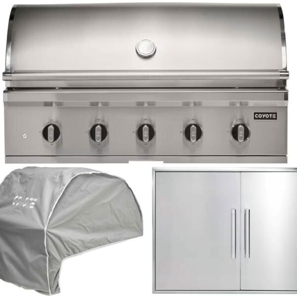 coyote 3-piece cl-series 42-inch 5-burner gas grill outdoor kitchen package
