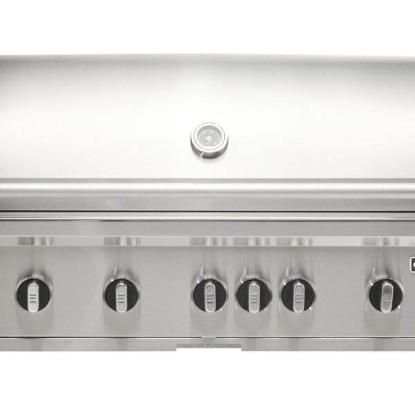 coyote sl-series 42-inch 6-burner built-in gas grill with ceramic briquettes, sear burner, infrared rear burner & rotisserie kit