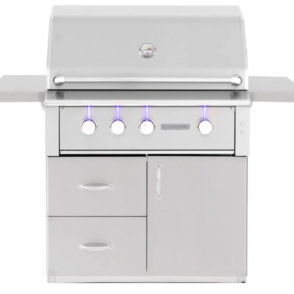American Made Grills Alturi 36-Inch 3-Burner Freestanding Gas Grill With Infrared Rear Burner & Rotisserie Kit