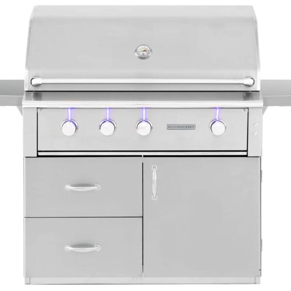 American Made Grills Alturi 42-Inch 3-Burner Freestanding Gas Grill With Infrared Rear Burner & Rotisserie Kit